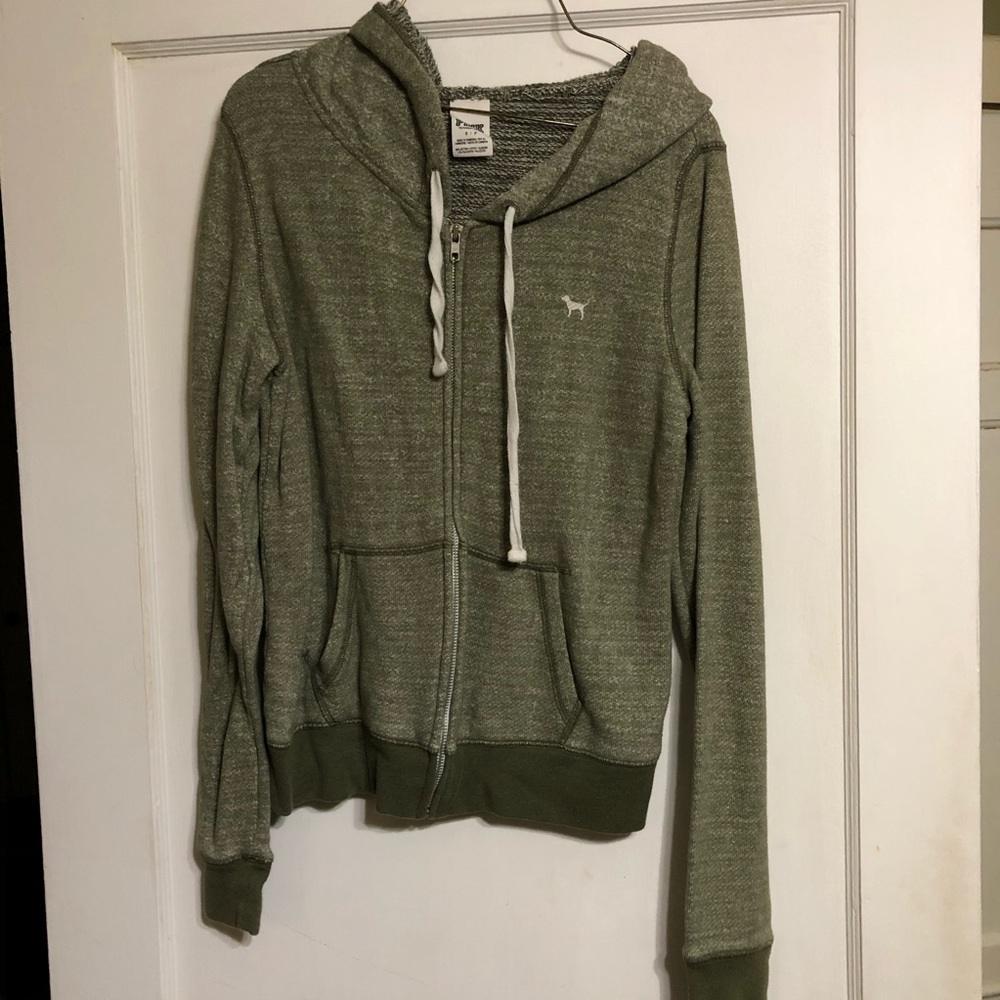 Green Victoria’s Secret PINK hoodie zip up small